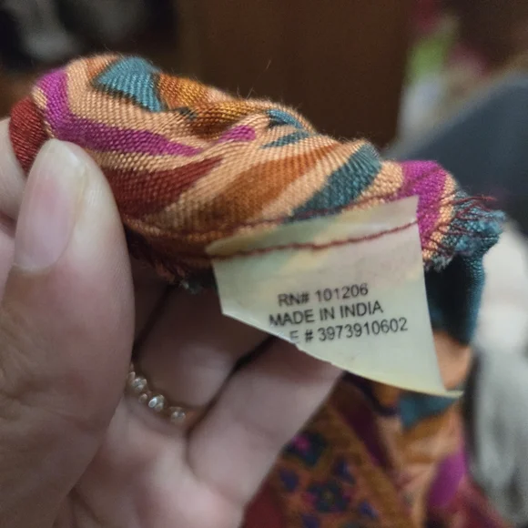 Soft Surrounding Maxi Skirt Women's Red Geometric Boho Tasseled Small Petite - Picture 5 of 5